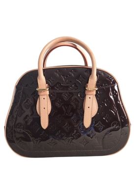 Louis Vuitton Vernis Top-Handle Satchel in Deep Bordeaux and Natural Vachetta
